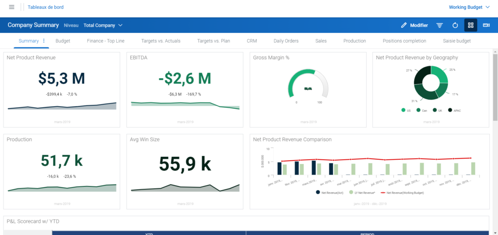 Dashboard Workday Adaptive Planning