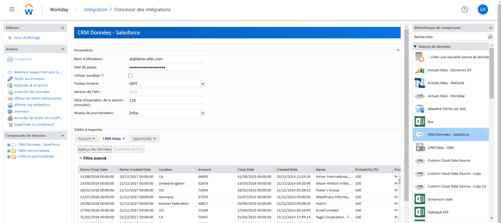 Workday Adaptive Planning - Intégration